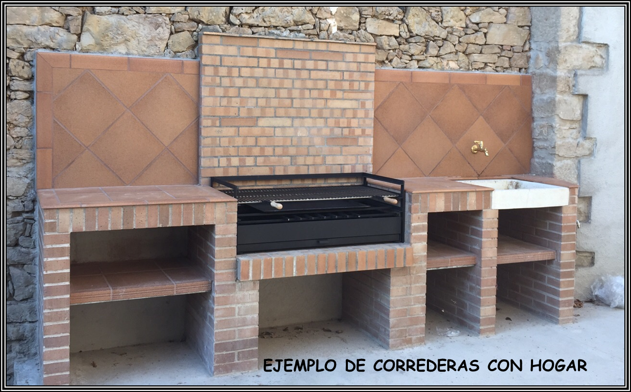 Correderas para BARBACOA de obra, ejemplo en barbacoa del cliente