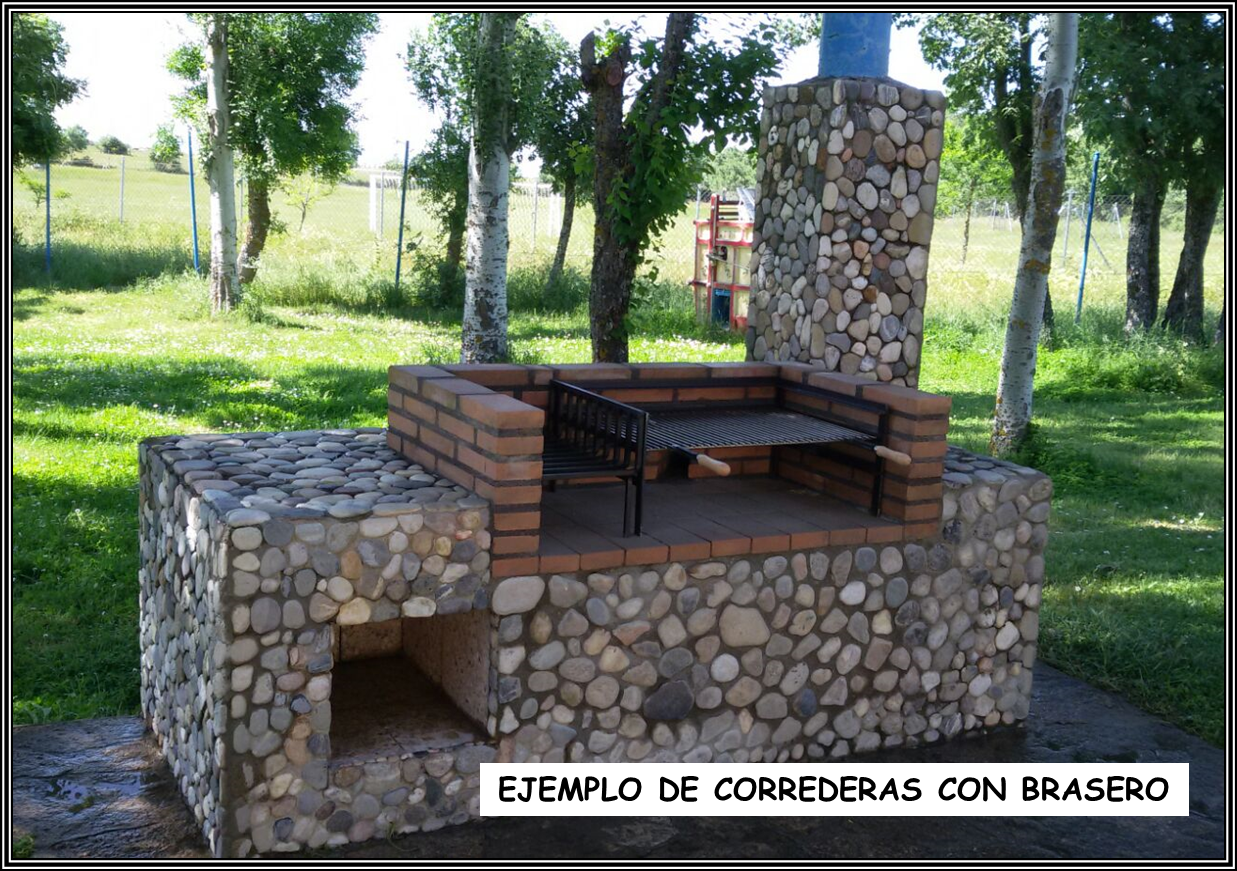 Correderas para BARBACOA de obra, ejemplo en barbacoa del cliente