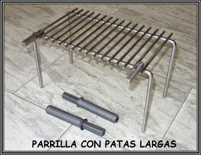 Parrilla de asado para barbacoas con patas largas. Parrilla barbacoa a medida.