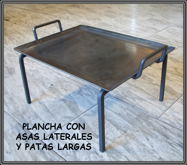 Plancha de asado para barbacoa con patas cortas