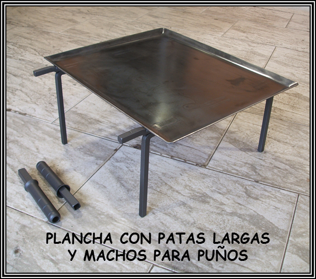 Plancha de asado para barbacoa con patines para guia ancha