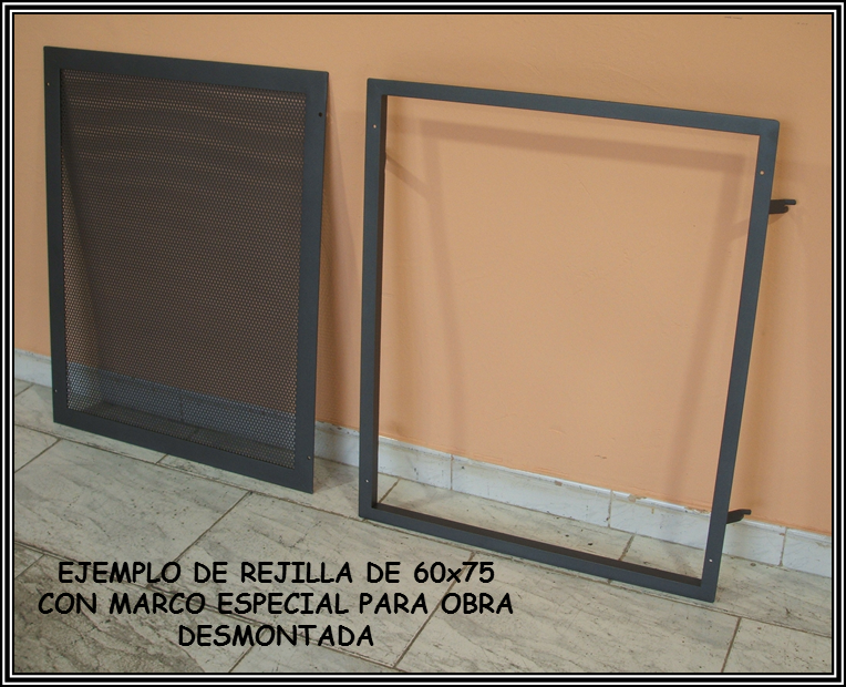 Rejilla a medida - ejemplo 60x75 desmontada