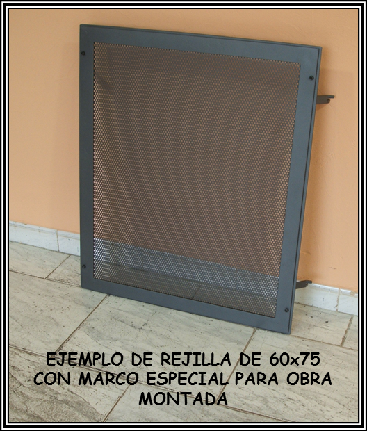 Rejilla a medida - ejemplo 60x75 montada