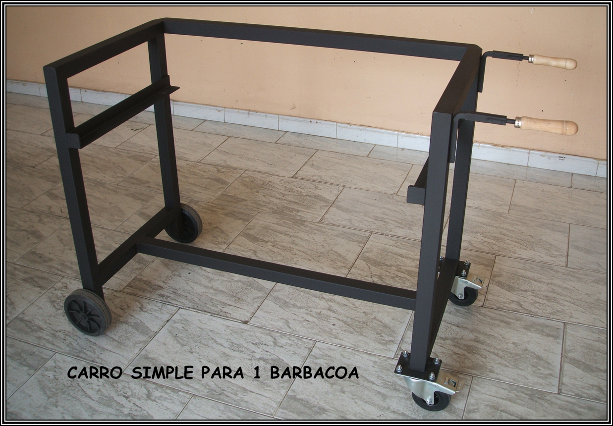 Carro simple con ruedas para BARBACOAS metalicas