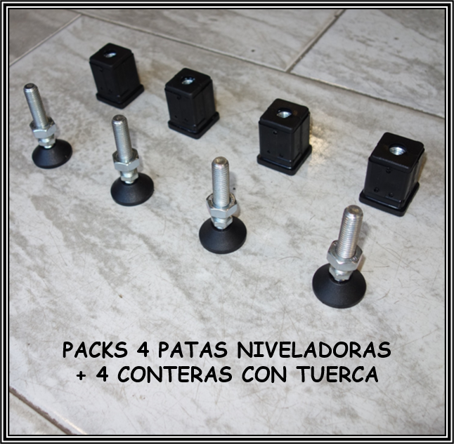 PATAS NIVELADORAS para patas de estantera con conteras